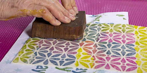 Block printing onto fabric | The Ring Feeder Cafe