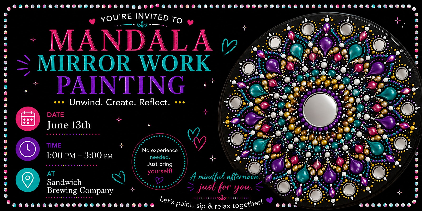 Mandala Mirrorwork Painting | Sandwich Brewing Company