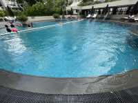 Pool with a city view
