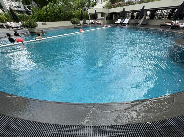 Pool with a city view