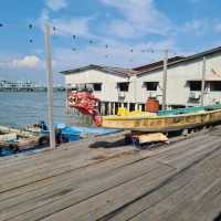 Locals live on floating wooden planks