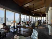 Panoramic views from club lounge