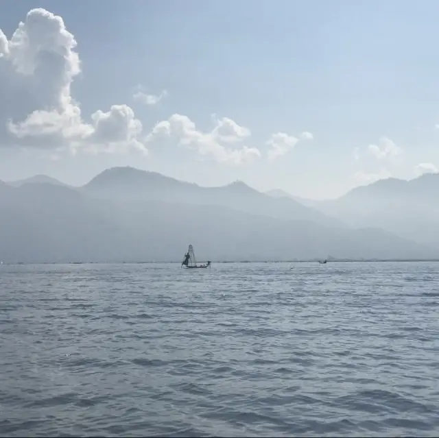 Inle lake and a floating village 