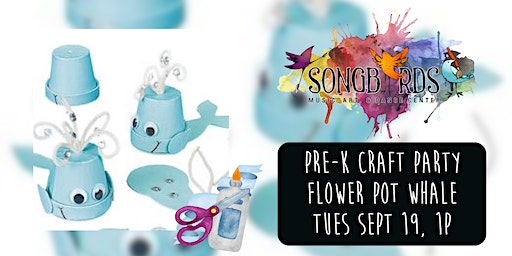 PreK Craft Party at Songbirds- Flower Pot Whale (Oviedo) | Songbirds Music, Art, & Dance Center