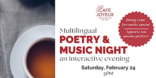Poetry and Music Night - An Interactive Evening! | 1600 Laurier Street, Rockland, ON, Canada
