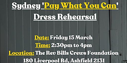 DRESS REHEARSAL: Unfair Verona (Pay What You Can!) | The Rev Bill Crews Foundation