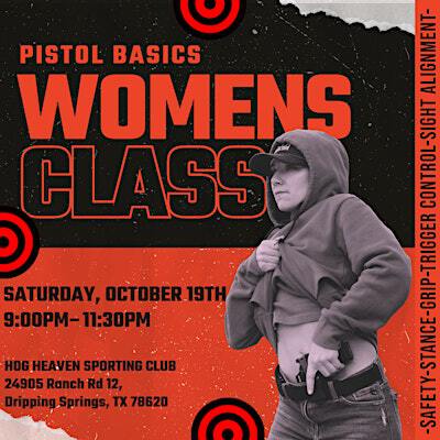 Pistol Basics Women Only Class | 24905 Ranch Rd 12