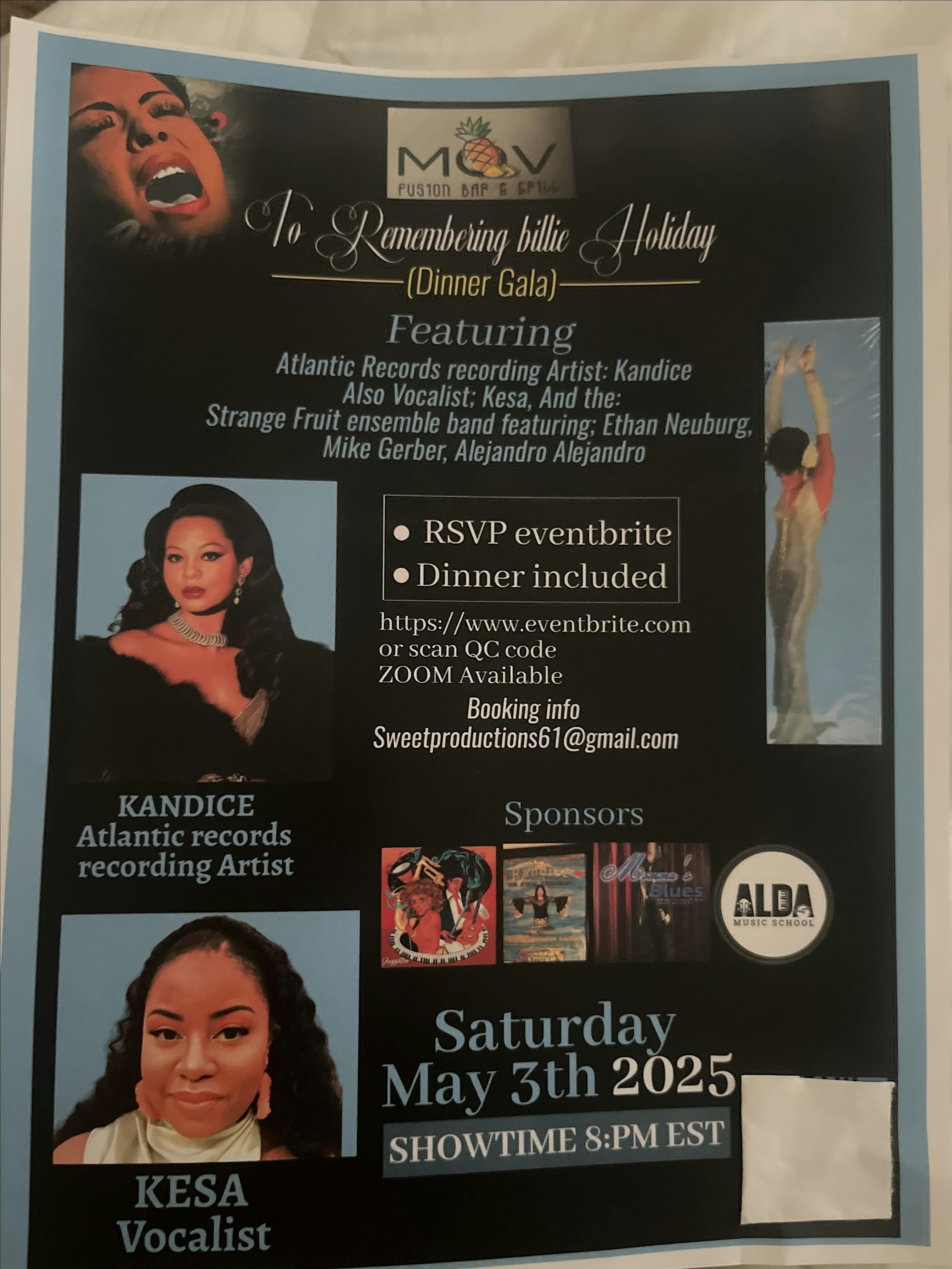 Remembering Billie Holiday dinner gala | MOV Fusion Bar & Grill