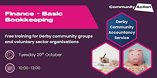 Finance - Basic Bookkeeping for Trustees Training | Community Action Derby, 30 Charnwood Street, Derby DE12GU