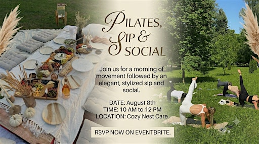 Pilates, Sip & Social — Saskatoon Mat Class + Picnic Aug 8 | Cozy Nest Care