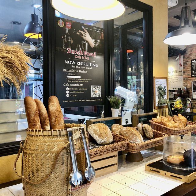 Coffee time at Zurich bread cafe and  bar