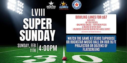 Super Bowl Watch Party @ Celebrity! | Celebrity Lanes | Bowling Lanes Centennial | Bowling Alley Near Aurora & Parker Colorado, East Arapahoe Road, Centennial, CO, USA