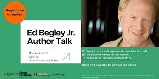 Ed Begley Jr. Author Talk | South Pasadena Library Community Room