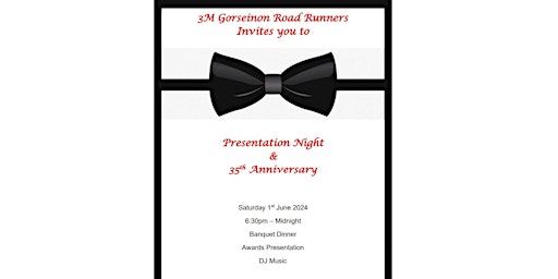 3M Gorseinon Road Runners Presentation Night and 35th Anniversary | Dylan Thomas Centre