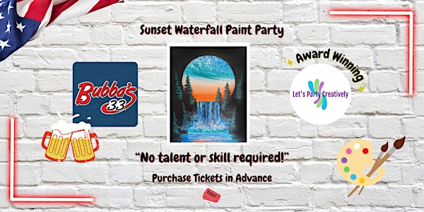 Sunset Waterfall Paint Party | Bubba's 33