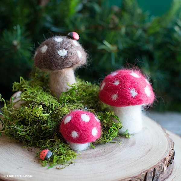 Needle Felted Fairy mushrooms | Taverham Village Hall