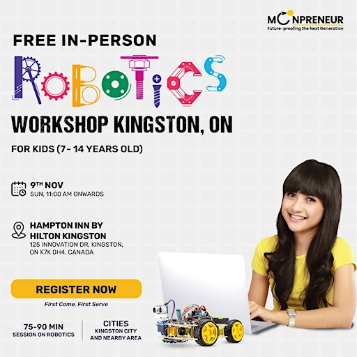 In-person Free Robotics Workshop For Kids at Kingston, ON (7-14yrs) | Hampton Inn by Hilton Kingston