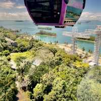 A birds eye view of Sentosa in cable car 