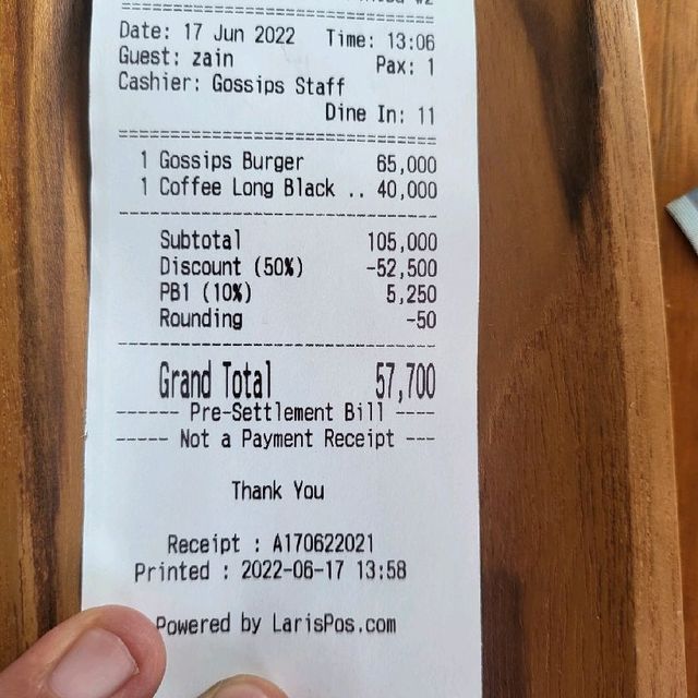 발리 Gossip’s Cafe Seminyak 햄버거에 육즙이 가격쌈