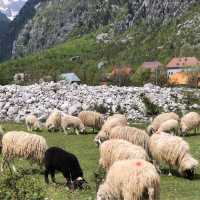 Albanian Alps with beautiful waterfalls 