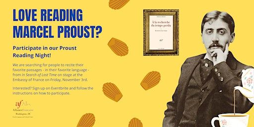 Marcel Proust Reading Night: Call for Participants (Washington) | Embassy of France