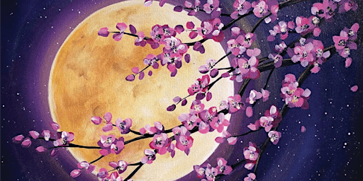 Cherry Blossom Moon Paint and Sip in Northside Cincinnati | Northside Print Shop