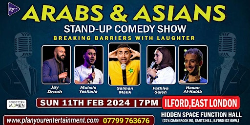 Arabs & Asians Stand-up Comedy Show Ilford East London | Hidden Space Function Hall