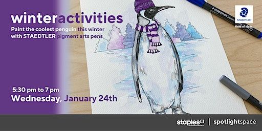 Paint the coolest penguin with STAEDTLER pigment arts pens | Staples Peterborough 160