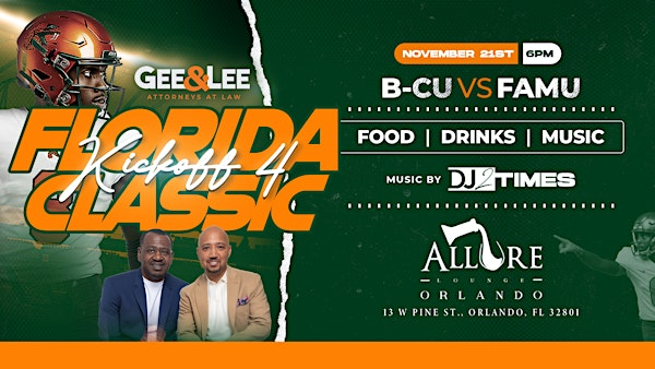 Florida Classic Kickoff Happy Hour 2025 | Allure Restaurant and Lounge