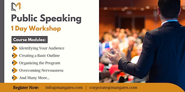 Public Speaking 1 Day Training in Halifax | For venue details  reach us at: info@mangates.com