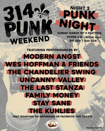 Punk Night - 314 Punk Weekend 2026 | Platypus