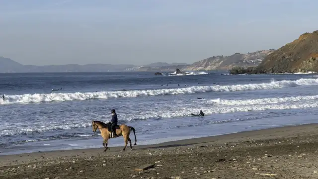 Beautiful beach near sunset in Pacifica