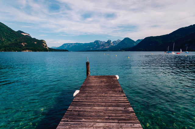 The pearl of Lake Wolfgang at the foot of the Alps.