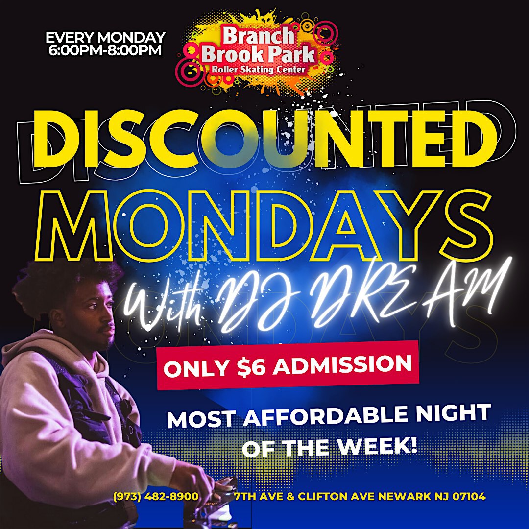 Discounted Monday Skate Night 2025 | Branch Brook Park Roller Skating Center
