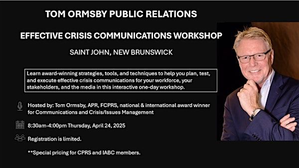 Effective Crisis Communications Workshop | Holiday Inn Express & Suites Saint John Harbour Side, an IHG Hotel