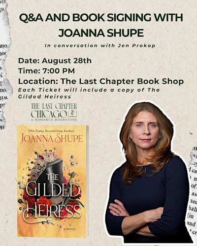 Q&A and Book Signing with Joanna Shupe | The Last Chapter Book Shop