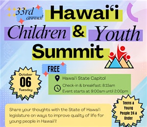 33rd Annual Hawai'i Children & Youth Summit | Hawaii State Capitol