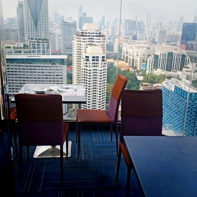 breakfast  with skyscrapers view at Baiyoke