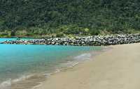 Clear water and fine sand at Sanyi Beach.