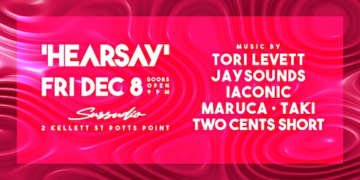 Hearsay @ Sussudio - December 8th 2023 | Sussudio