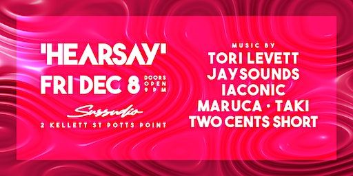 Hearsay @ Sussudio - December 8th 2023 | Sussudio