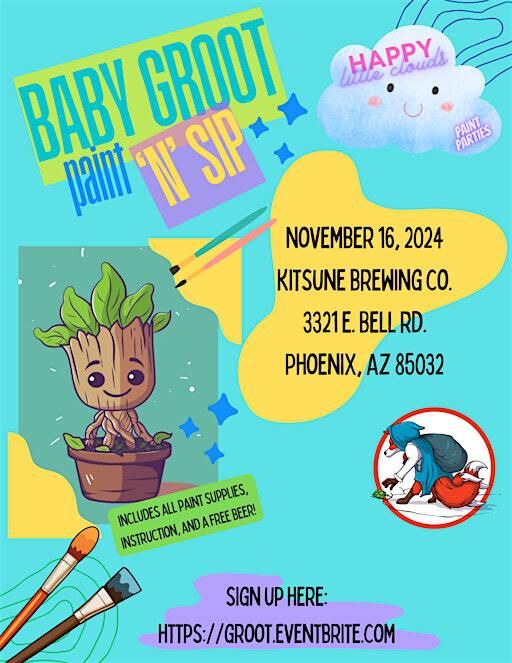Baby Groot Paint 'n' Sip at Kitsune Brewing Co. | Kitsune Brewing Company