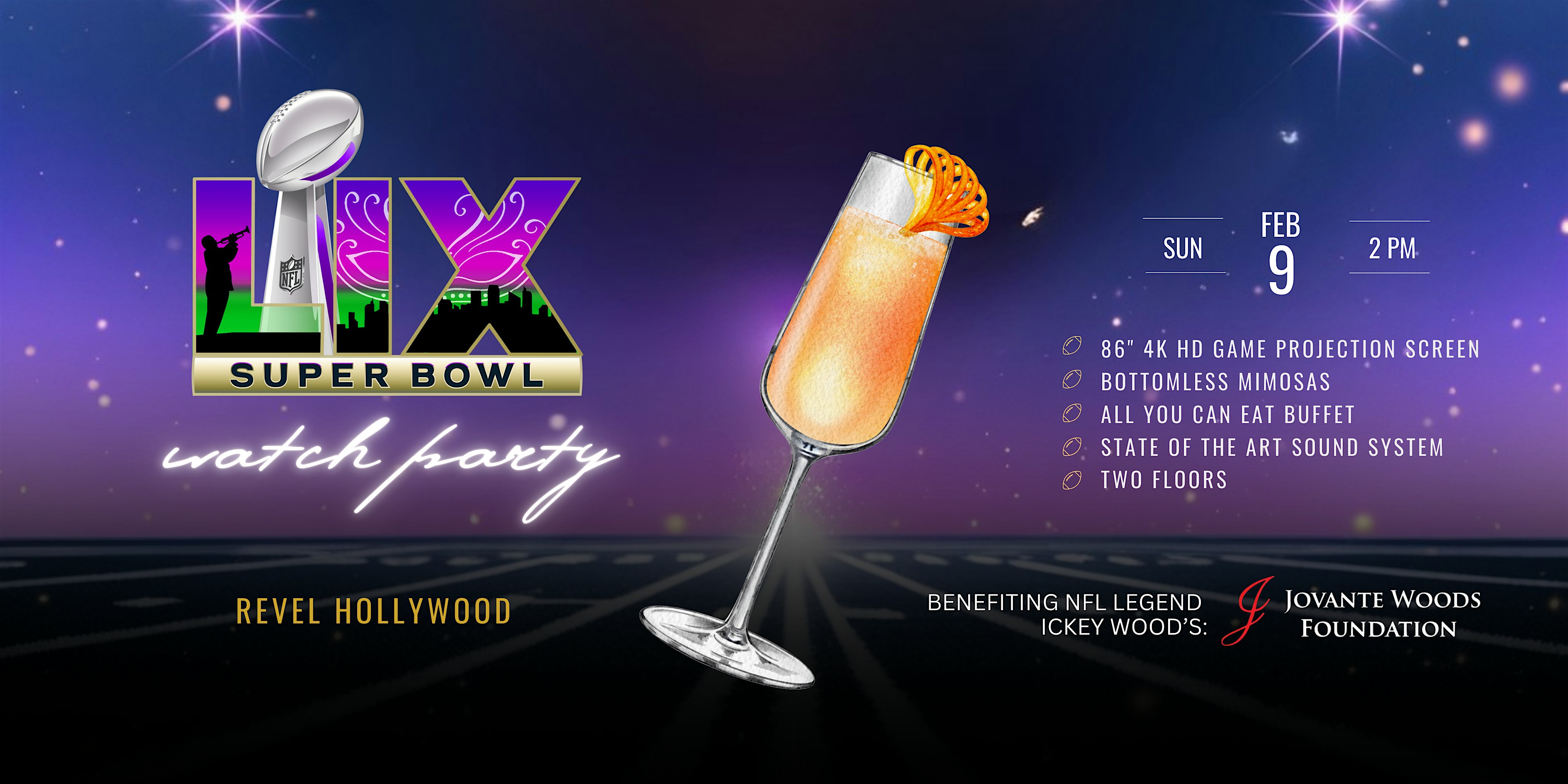 Super Bowl Watch Party @ Revel Hollywood (Multiple TVs, Food, Mimosas) | REVEL Lounge