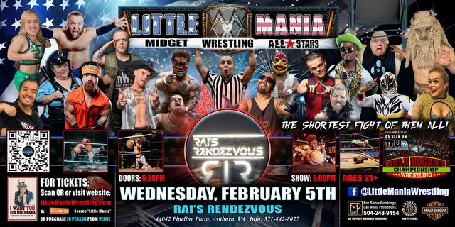 Ashburn, VA - Little Mania Midget Wrestling @ Rai's Rendevous | Rai's Rendezvous Kitchen + Bar