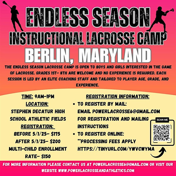 Endless Season Instructional Lacrosse Camp, BERLIN Maryland | Stephen Decatur High School