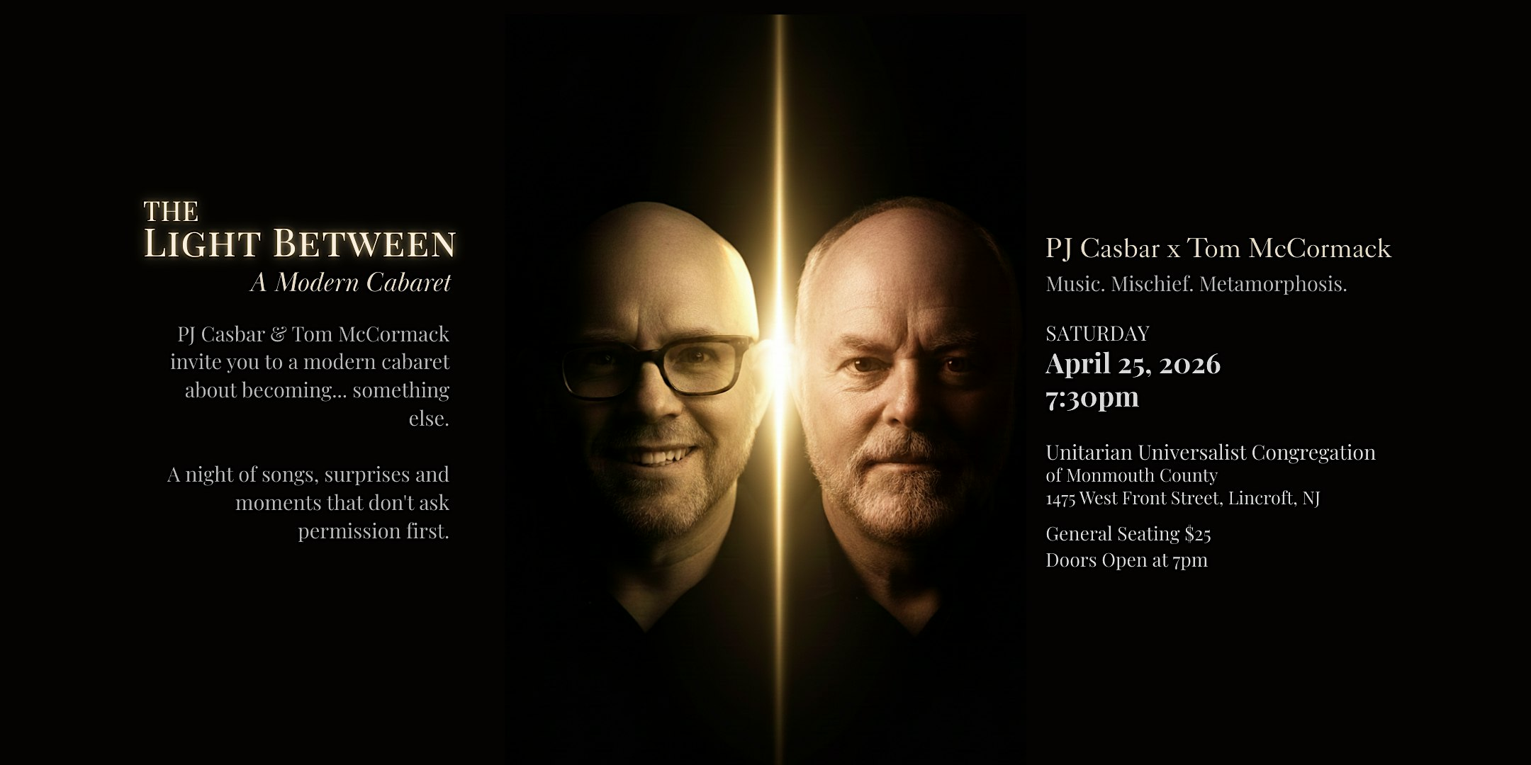 The Light Between:  A Modern Cabaret | Unitarian Universalist Congregation of Monmouth County