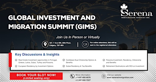 Global Investment and Migration Summit (GIMS) | 421 7 Ave SW 30th floor