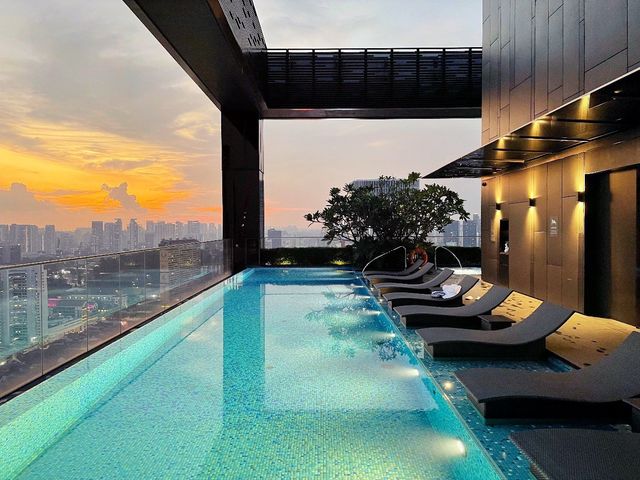 Amazing sunset pool view