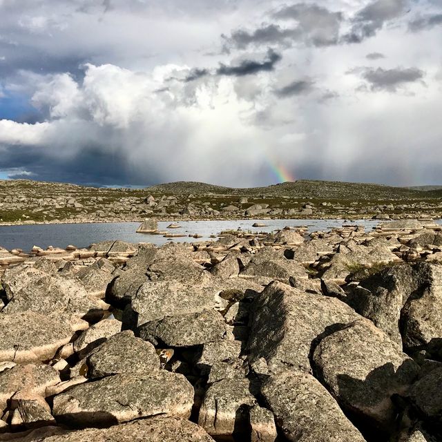 Rainbow at 4500m ancient ice plateau relic 