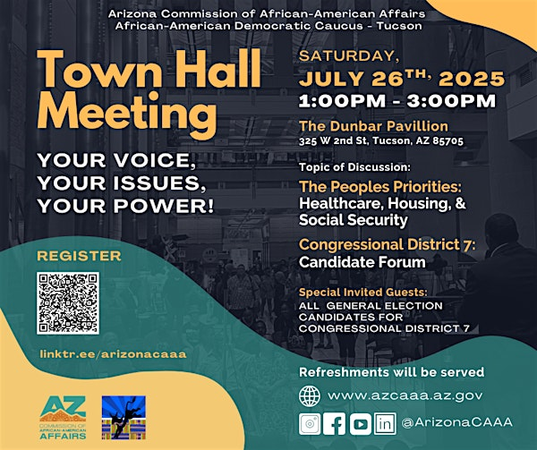 Town Hall: The People's Priorities + Congressional Dist. 7 Candidate Forum | The Dunbar Pavilion